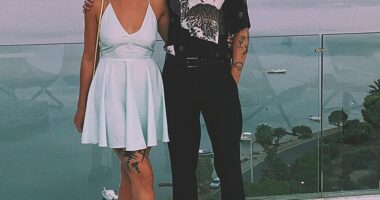 Australian footballer Jackson Irvine (pictured with wife Jemilla) has blasted the FA for banning transgender players