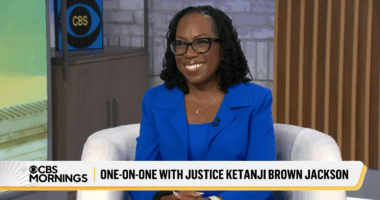 Ketanji Brown Jackson interviewing on CBS.