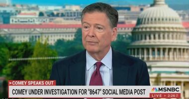 James Comey blamed his wife for what he called a 'totally innocent' post in which he said people should '86 47' that made some think he wanted Donald Trump taken out