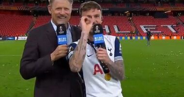 James Maddison aims hilarious dig at Roy Keane in the CBS studio after Tottenham's Europa League triumph following his criticism earlier in the season - but Man United legend gets the final laugh