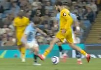 Rayan Ait-Nouri caught Bernardo Silva high on the shin in the second half of Friday's match
