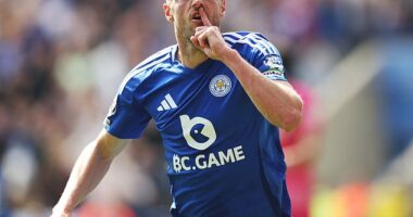Jamie Vardy scored his 200th goal for Leicester in his 500th and final appearance for the club