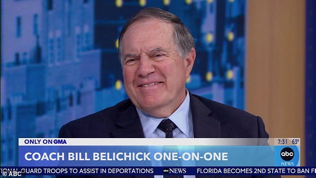 Jordon Hudson stayed away as Bill Belichick gave an interview to GMA in New York on Friday