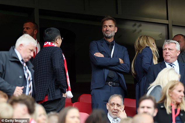 Jurgen Klopp returned to Anfield for the first time as Liverpool lifted the Premier League trophy