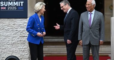 Keir Starmer declared he is drawing a line under 'stale debates' as he hosted EU commission chief Ursula von der Leyen at a summit in London