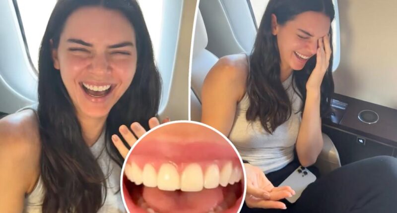 Kendall Jenner realizes she chipped her front tooth in video