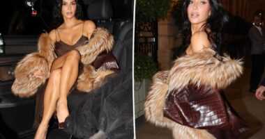 Kim Kardashian exudes glamour in fur-trimmed coat in Paris