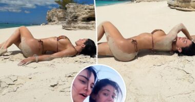 Kylie Jenner rocks tiny bikini in Turks and Caicos with sister Kendall