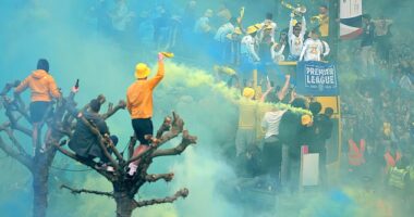 Over 150,000 Leeds fans took to the streets to celebrate side's return to the Premier League