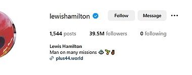 Lewis Hamilton has surprised fans by unfollowing everyone, including his dog, Rocco, on Instagram