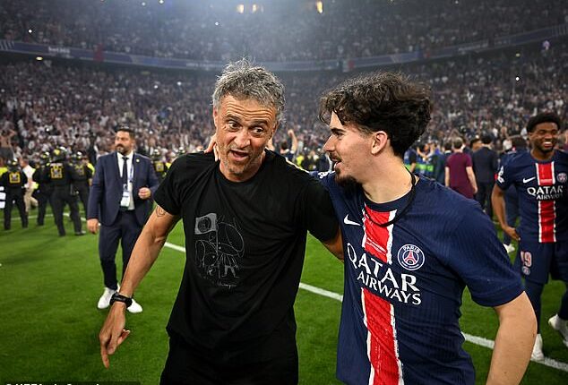 Luis Enrique paid tribute to his late daughter Xana with a shirt showing them planting a PSG flag