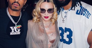 Madonna, 67, made a striking appearance at her younger boyfriend Akeem Morris' 29th birthday bash