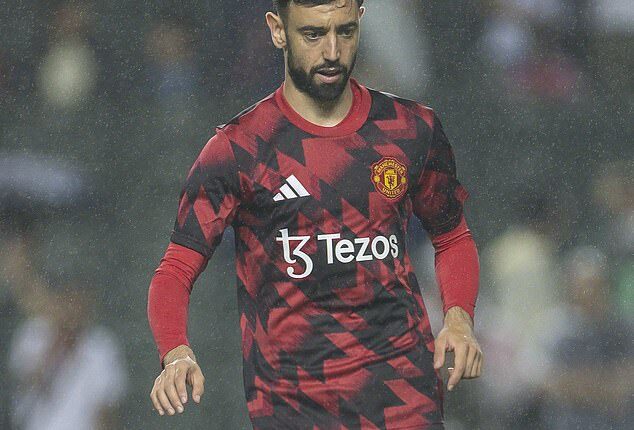 Bruno Fernandes pictured earlier this week during Manchester United's trip to Hong Kong