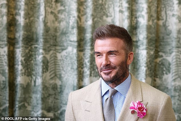 David Beckham, pictured on Monday at the Chelsea Flower Show, believes Manchester United should back manager Ruben Amorim in the transfer market this summer