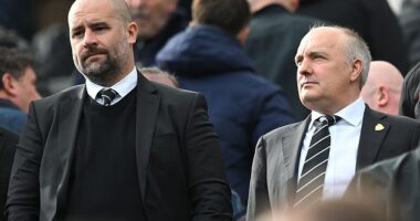 Newcastle's departing sporting director Paul Mitchell (left) and outgoing chief executive Darren Eales