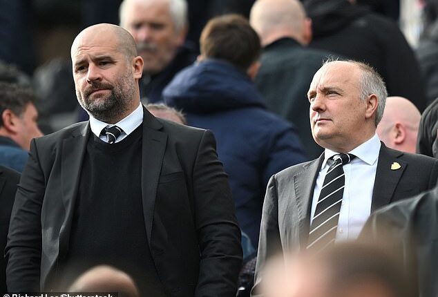 Newcastle's departing sporting director Paul Mitchell (left) and outgoing chief executive Darren Eales