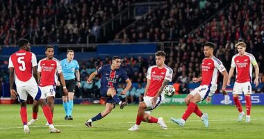 Achraf Hakimi scored Paris Saint-Germain's second after weak defending by Thomas Partey