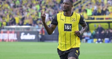 Five of the Premier League 's big six could sign one of Europe's top marksman Serhou Guirassy for just £60million this summer