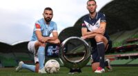 On Saturday, Melbourne City will tackle arch rivals Melbourne Victory in the A-League men's Grand Final at AAMI Park - not that many people even know its on (pictured from left, rival skippers Aziz Behich and Roderick Miranda)