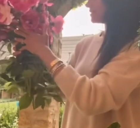 Meghan Markle, 43, has recently filled her personal Instagram account with all things nature - from strawberry picking to flower arranging (pictured)