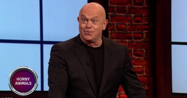 Ross Kemp, pictured, left Charlotte Hawkins red-faced with a cheeky question as Celebrity Bridge Of Lies returns with a new series