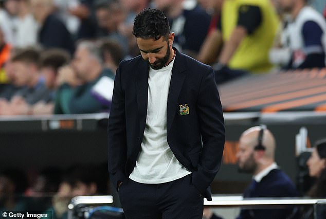 Ruben Amorim watched his Man United side lose the Europa League final to Tottenham