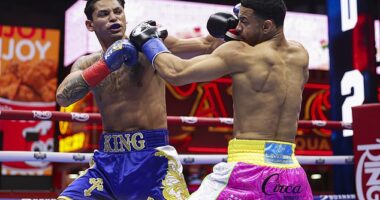 Ryan Garcia gets floored in Times Square as he suffers shock defeat by Rolly Romero on return from suspension