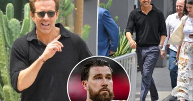 Ryan Reynolds blatantly ignores questions about why Travis Kelce unfollowed him on Instagram