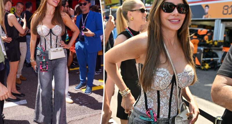 Sofía Vergara flaunts cleavage in lace bustier at F1 Grand Prix 2025 in Monaco