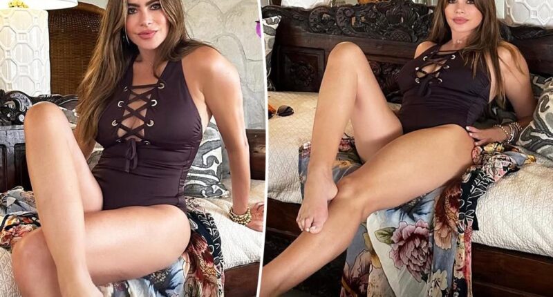 Sofía Vergara is summer-ready in lace-up swimsuit