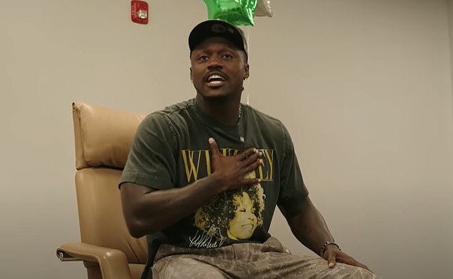Eagles star AJ Brown (pictured) has warned against the dangers of porn in an astonishing rant