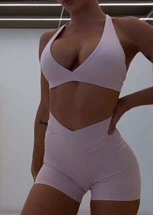Tammy Hembrow (pictured) has been accused of copying a rival activewear brand