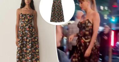 Taylor Swift had dinner at Via Carota wearing this floral Dôen dress