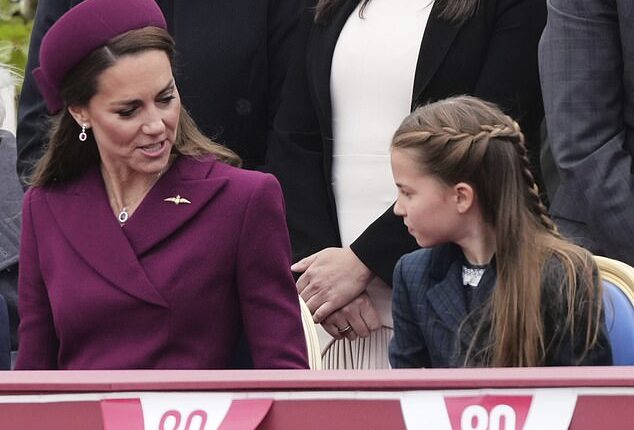 A professional lip reader has shared a sweet exchange between the Princess of Wales and Princess Charlotte, revealing that the mother-of-three say: 'Doesn't papa look smart today' to her daughter