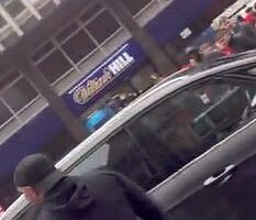 The public could be seen confronting the driver