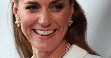 The Princess of Wales (pictured) made a touching tribute with her jewellery of choice as she joined Prince William , King Charles and Queen Camilla at a concert commemorating VE Day on Thursday evening