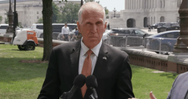 Thom Tillis at a presser.