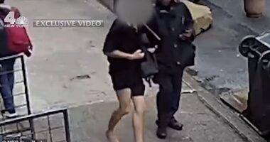 Surveillance cameras captured the moment Michael Valentino Teofrasto Carturan, 28, hobbled down a busy SoHo street Friday after having ran out of a lavish six-story apartment where he was allegedly chained up, electrocuted and taunted with a chainsaw for 17 days. Carturan, bloodied and shoeless, flagged down a NYPD traffic officer at the intersection of Spring and Mulberry Streets and pleaded for help