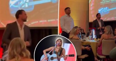 Travis Kelce makes Taylor Swift joke at Patrick Mahomes' gala