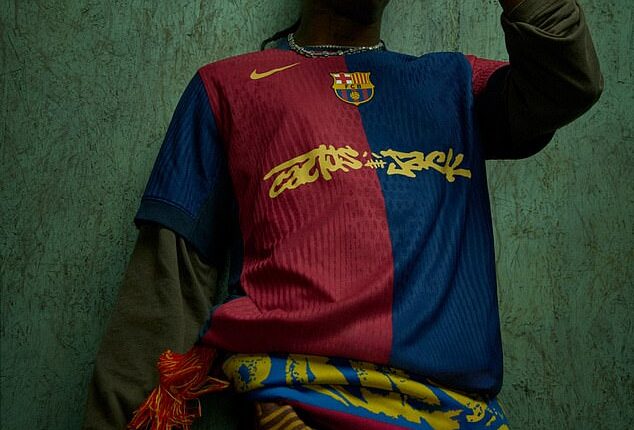Rapper Travis Scott has become the latest star to have his logo featured on Barcelona's shirt