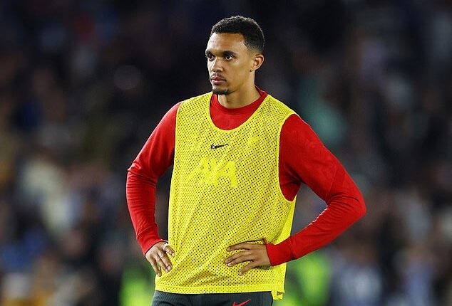 Trent Alexander-Arnold looked dejected following Liverpool's 3-2 loss at Brighton on Monday