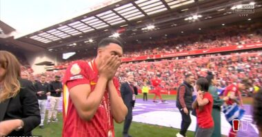 Trent Alexander-Arnold let the tears flow as Anfield gave him a heroic send-off on Sunday