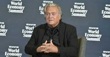 Longtime Donald Trump ally Steve Bannon (pictured) revealed that Elon Musk's attempts to gain access to briefings on a future war with China was the beginning of the end of his bromance with the president