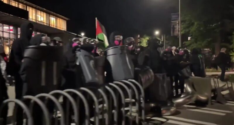 WATCH: Pro-Hamas Antifa Demonstrators Build Barricades, Set Fire to University Campus.