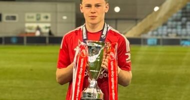 Kai Rooney scored a brace and provided an assist for Manchester United's academy on Friday