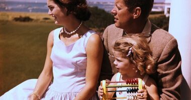 President John F. Kennedy and first lady Jacqueline Kennedy's daughter Caroline Bouvier Kennedy was only 3 when she moved into the White House in 1961