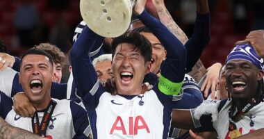 On Wednesday night Son Heung-min finally had his bit with the trophy and then flooded that pitch in Bilbao with his tears