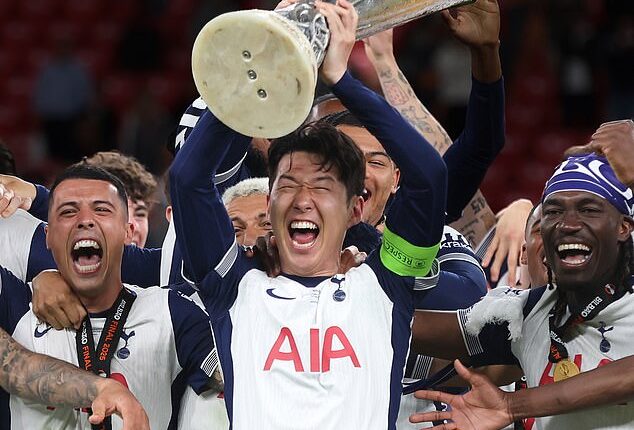 On Wednesday night Son Heung-min finally had his bit with the trophy and then flooded that pitch in Bilbao with his tears