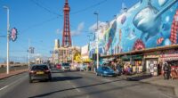 The incident happened near Blackpool promenade (pictured) on Saturday morning