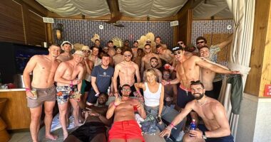 Wrexham stars were stuck in a lift for one hour during their Las Vegas promotion celebrations